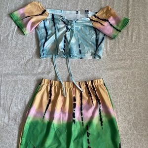 2 Piece Colorful Skirt Set